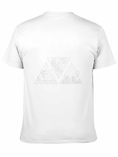 Geometric Landscape Graphic Tee - Black