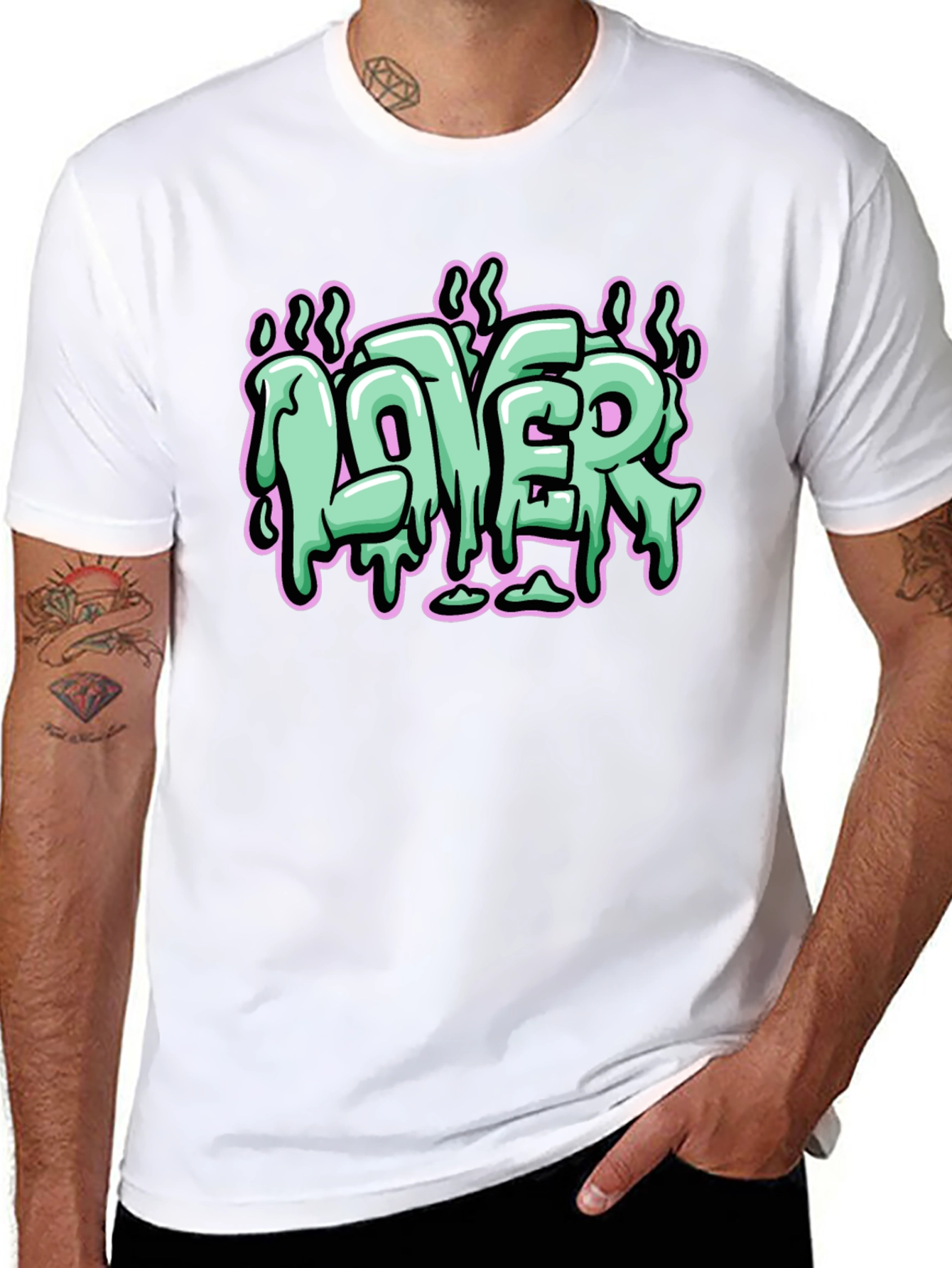 Lover Graphic Print Black T-Shirt