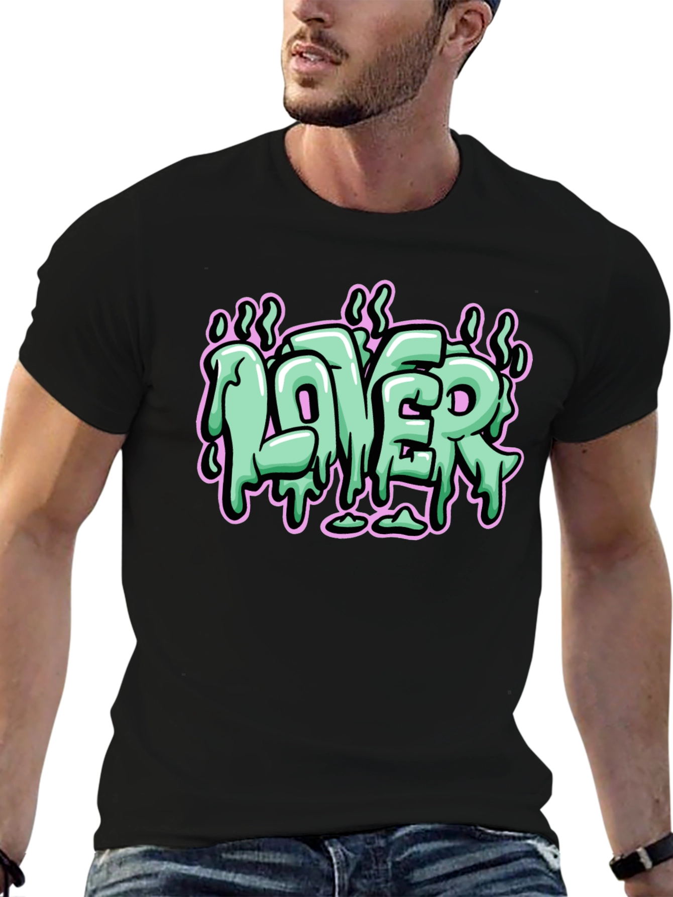 Lover Graphic Print Black T-Shirt