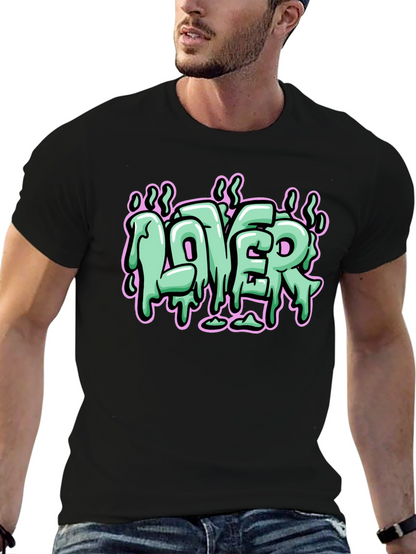 Lover Graphic Print Black T-Shirt