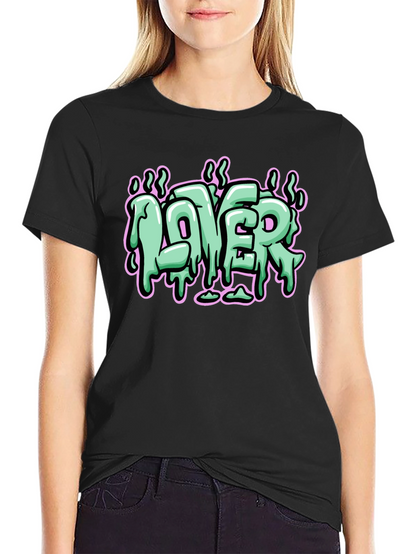 Lover Graphic Print Black T-Shirt