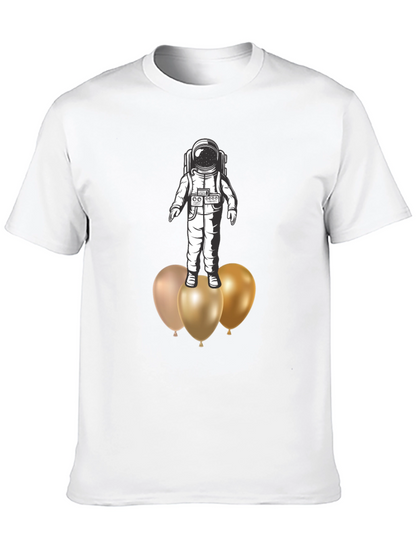 Astronaut on Balloons Graphic Tee - Black