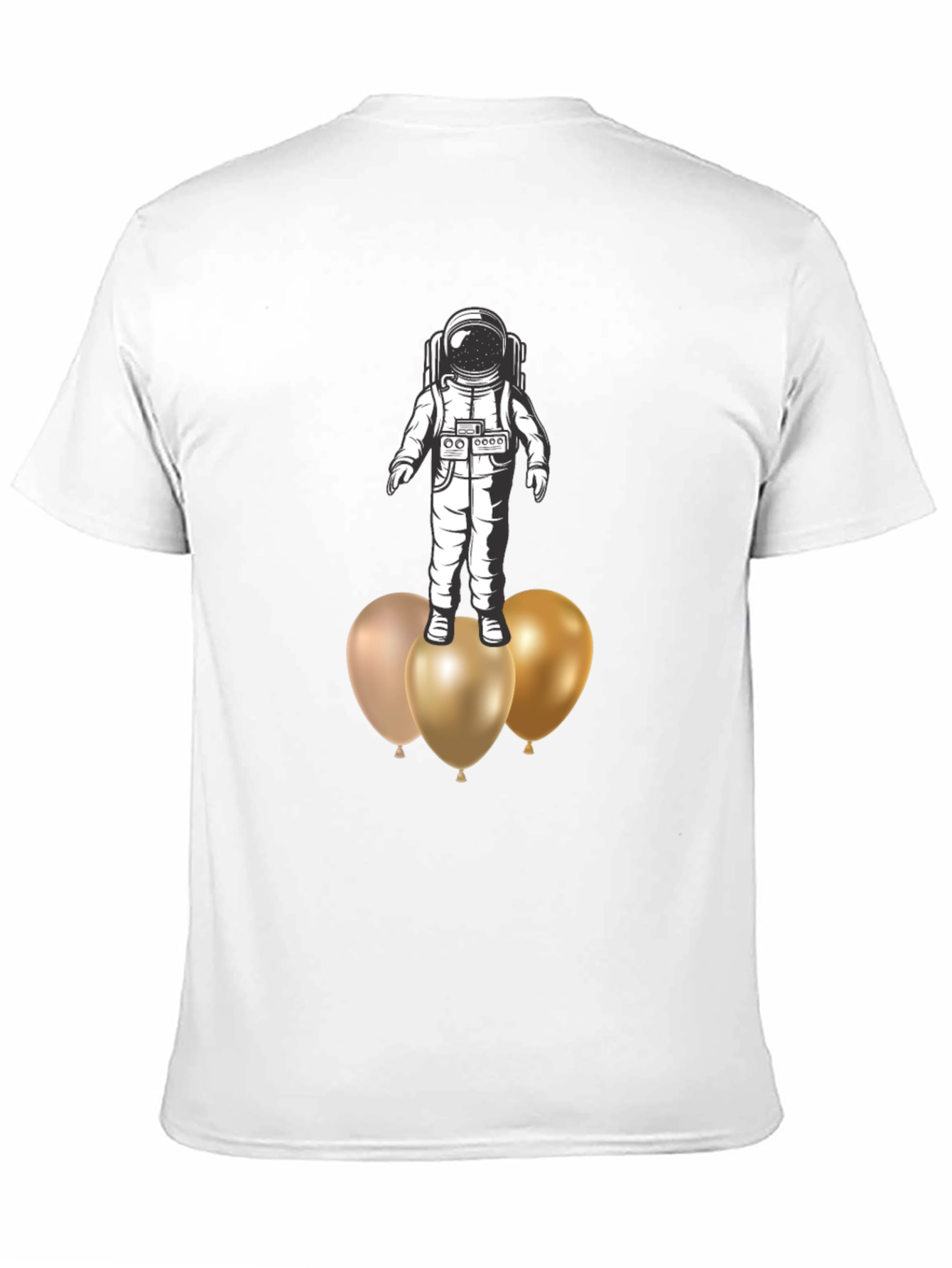 Astronaut on Balloons Graphic Tee - Black