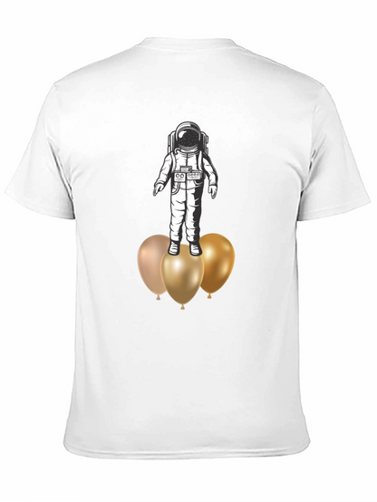 Astronaut on Balloons Graphic Tee - Black