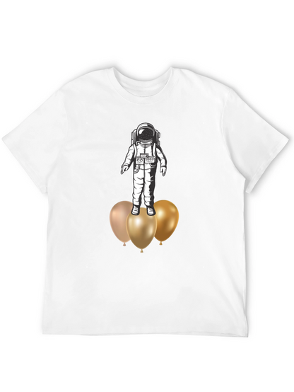 Astronaut on Balloons Graphic Tee - Black