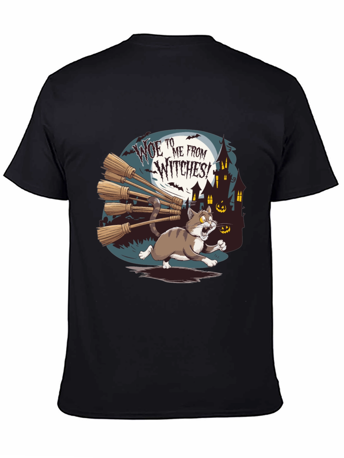 Woe to Me from Witches Halloween Cat T-Shirt
