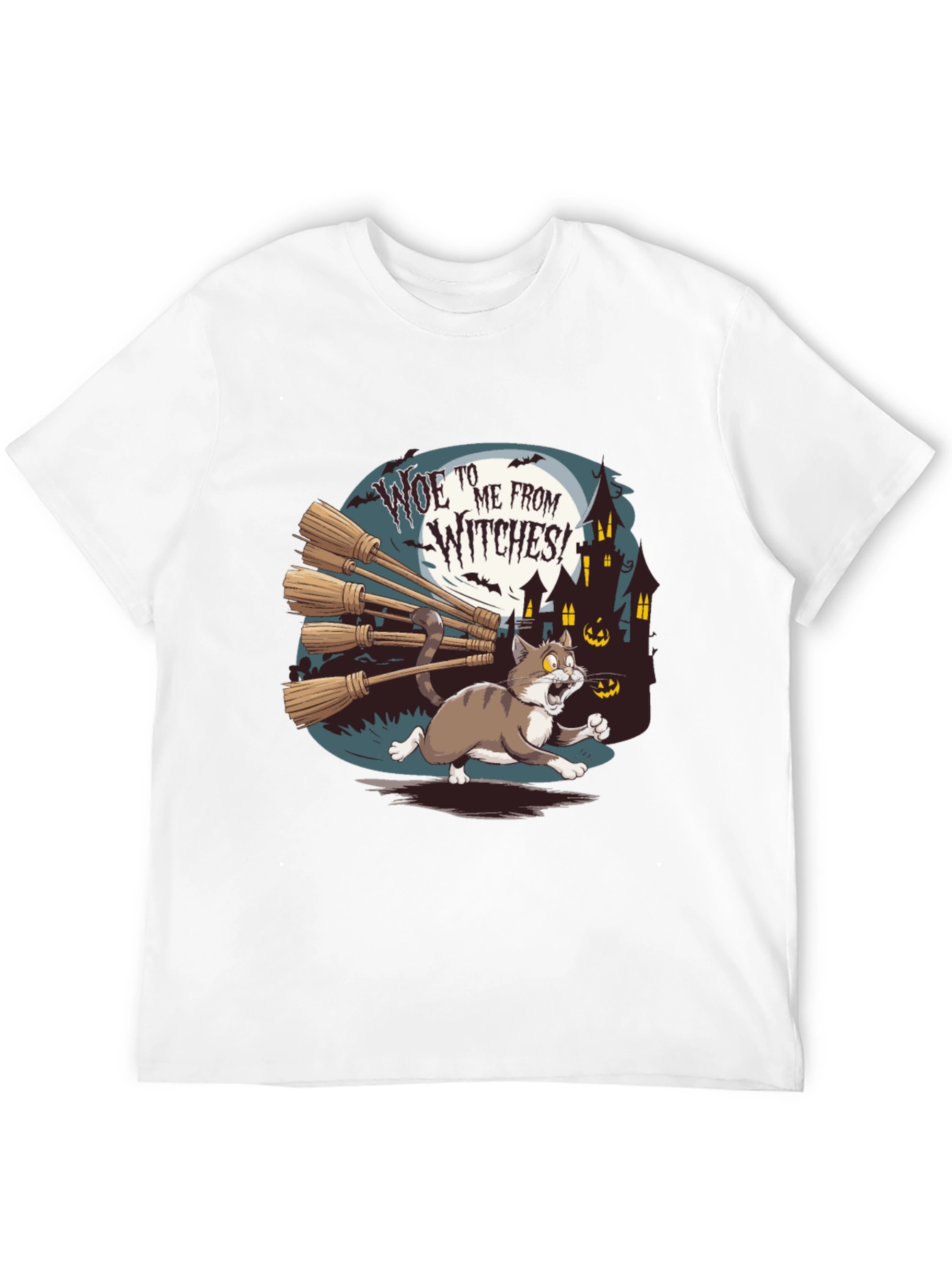 Woe to Me from Witches Halloween Cat T-Shirt