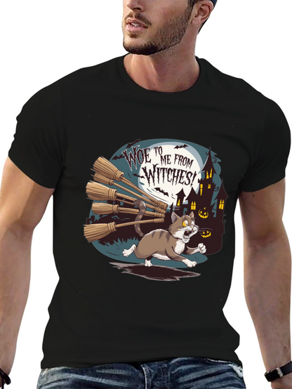 Woe to Me from Witches Halloween Cat T-Shirt