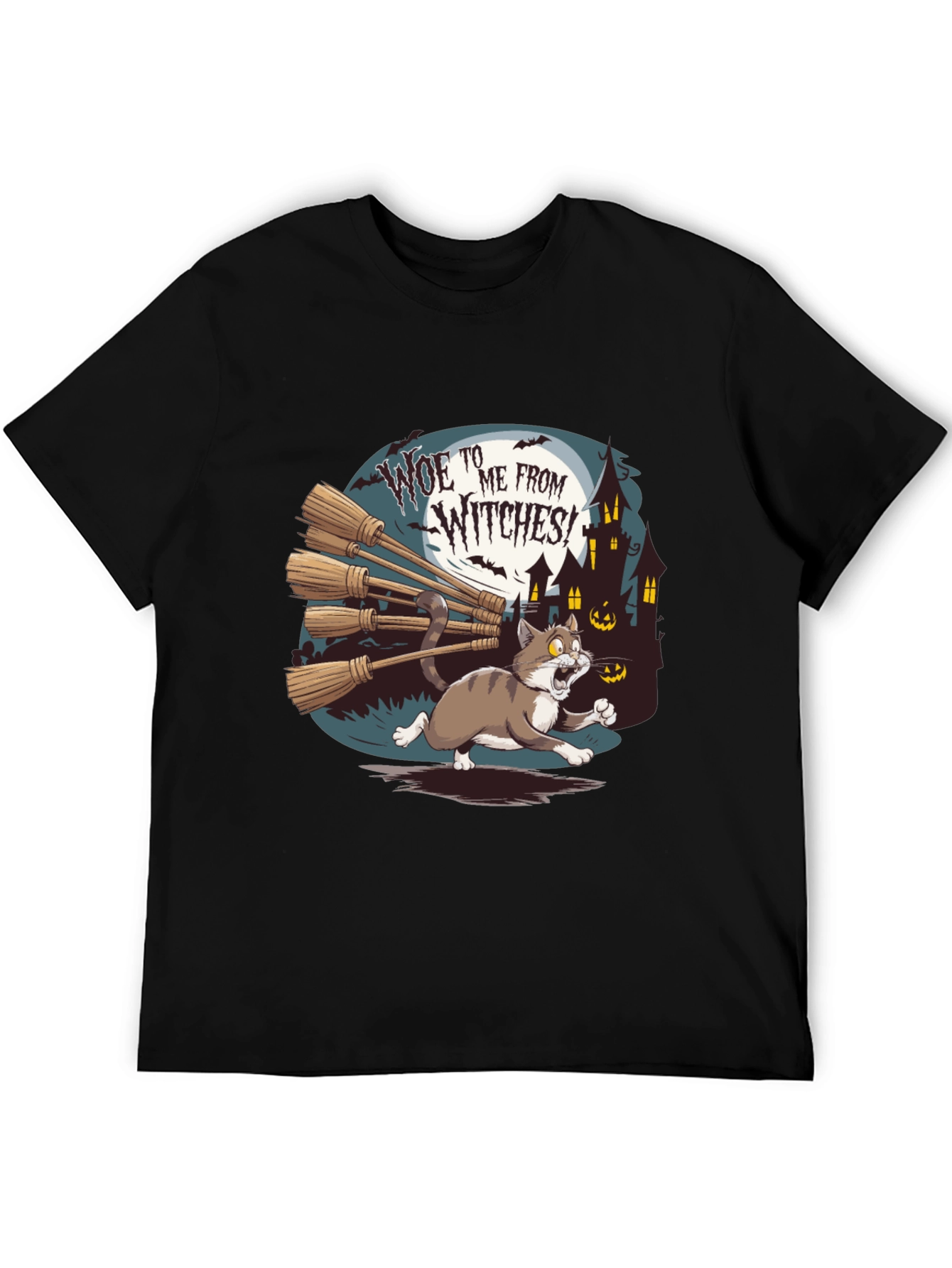 Woe to Me from Witches Halloween Cat T-Shirt