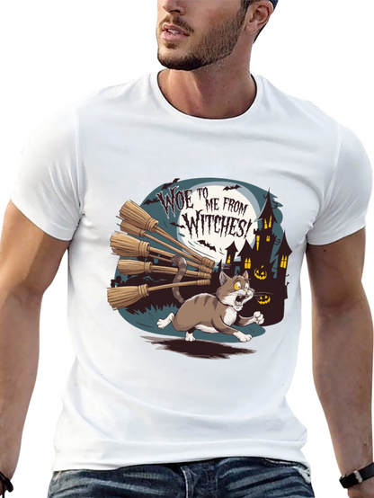 Woe to Me from Witches Halloween Cat T-Shirt