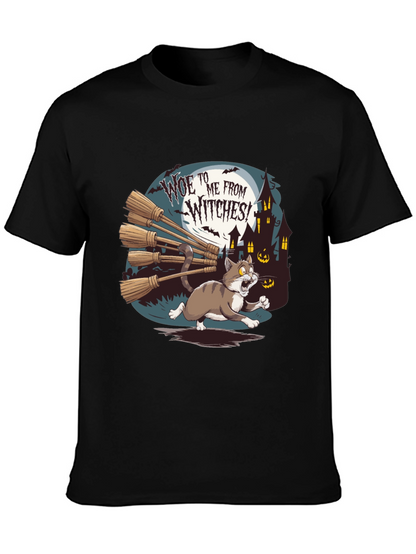 Woe to Me from Witches Halloween Cat T-Shirt