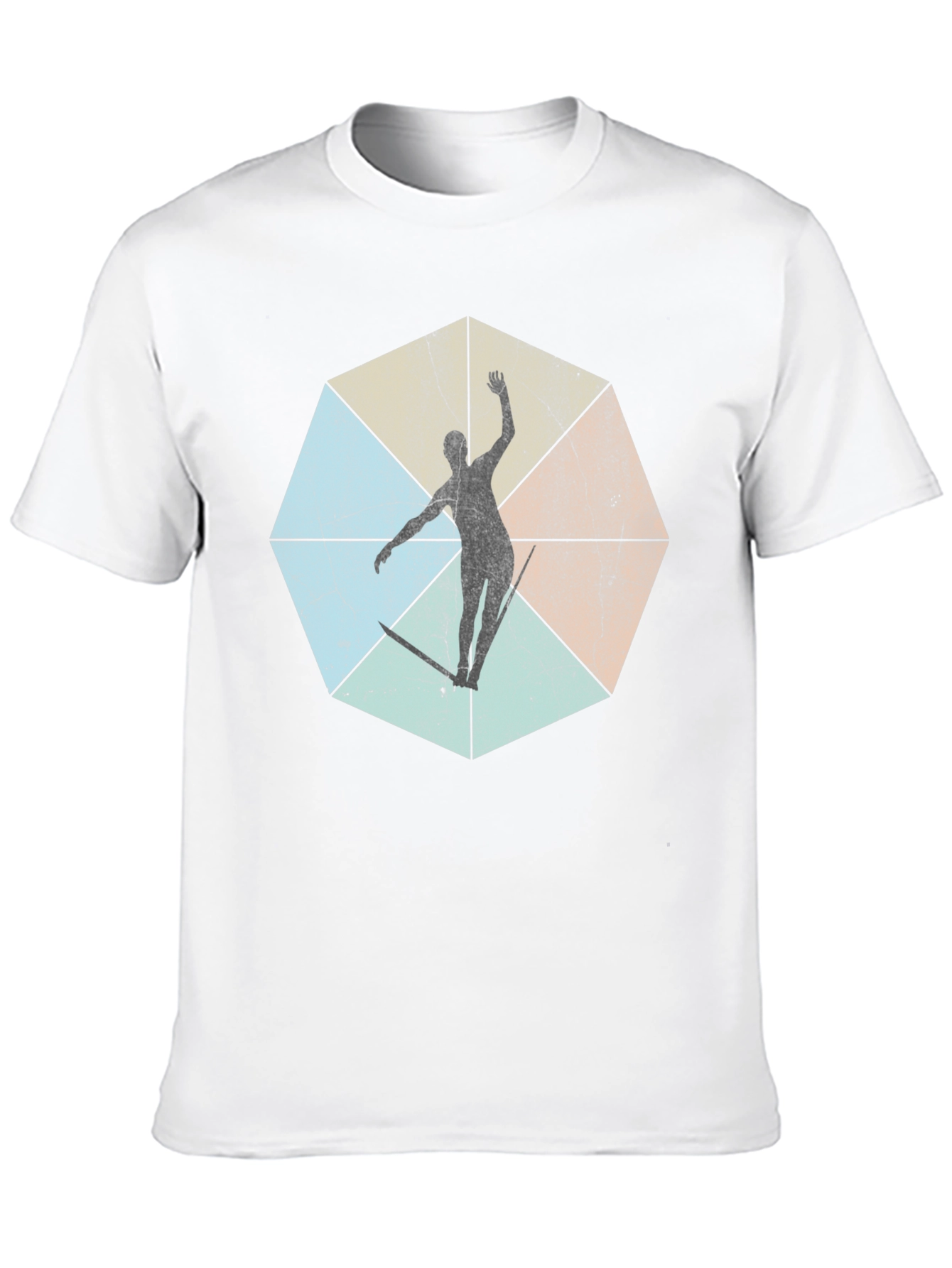 Geometric Surfer Graphic Tee - Cool & Casual