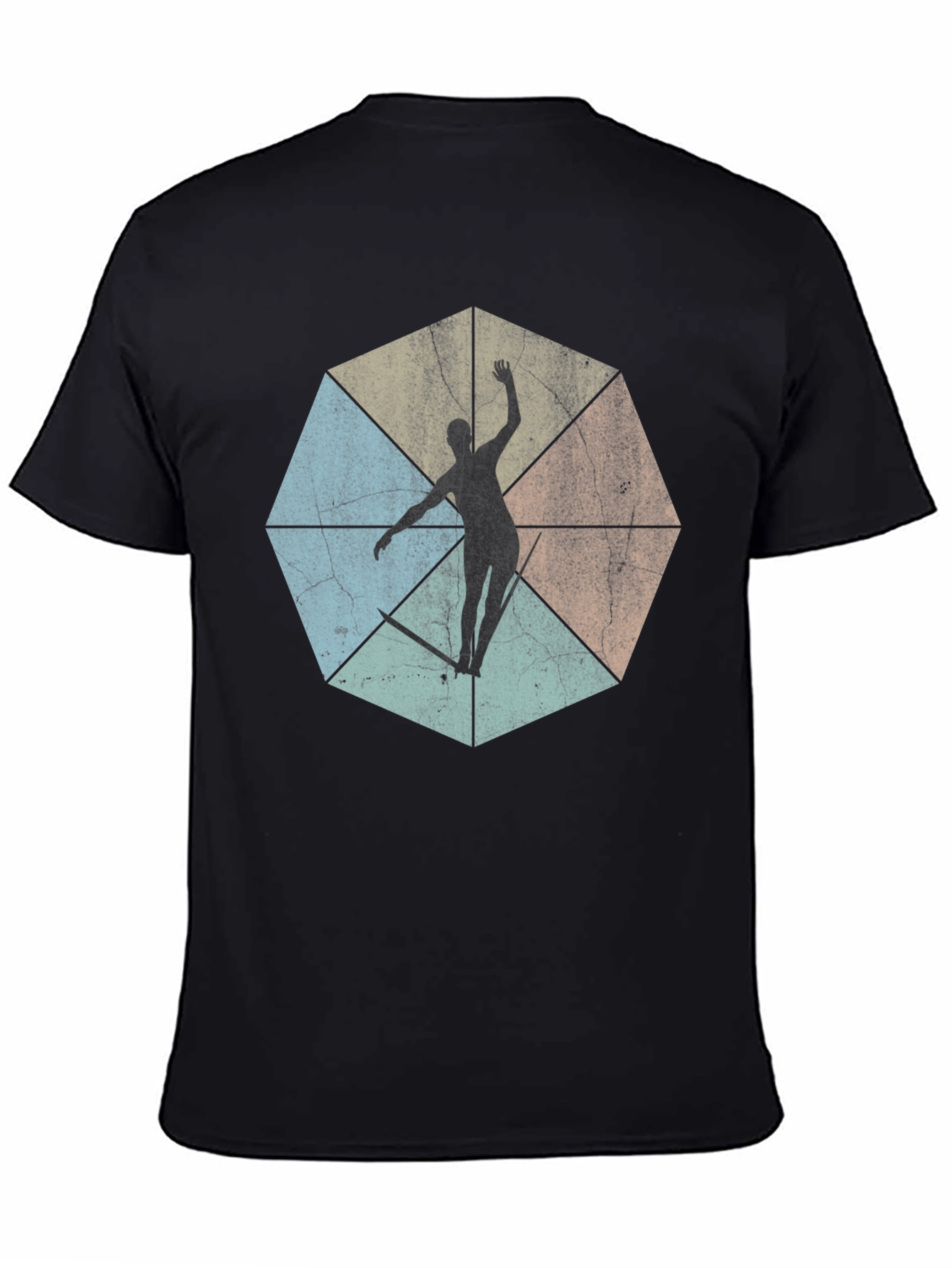Geometric Surfer Graphic Tee - Cool & Casual