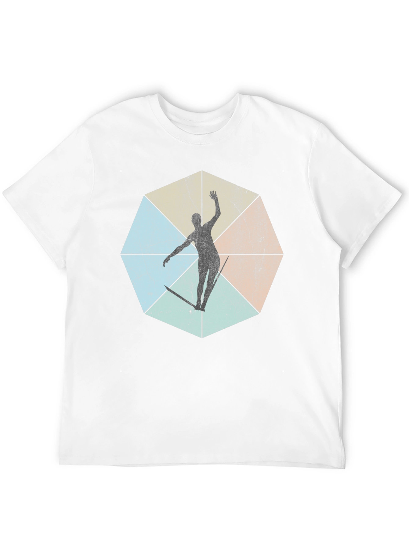 Geometric Surfer Graphic Tee - Cool & Casual