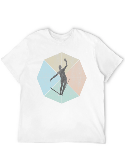 Geometric Surfer Graphic Tee - Cool & Casual
