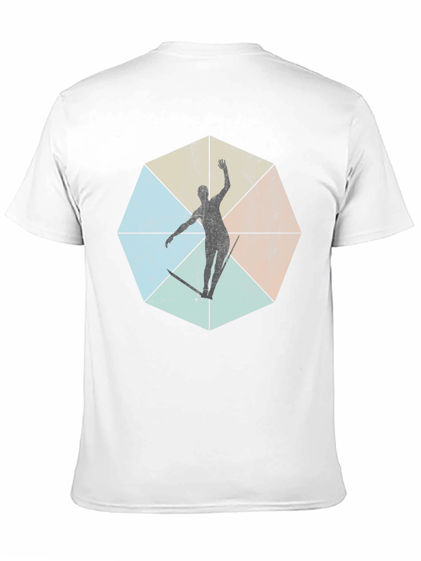 Geometric Surfer Graphic Tee - Cool & Casual