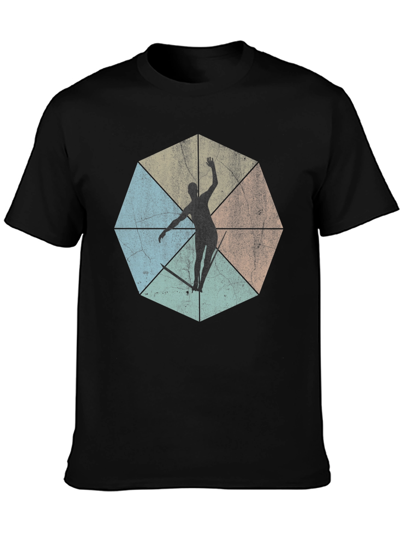 Geometric Surfer Graphic Tee - Cool & Casual