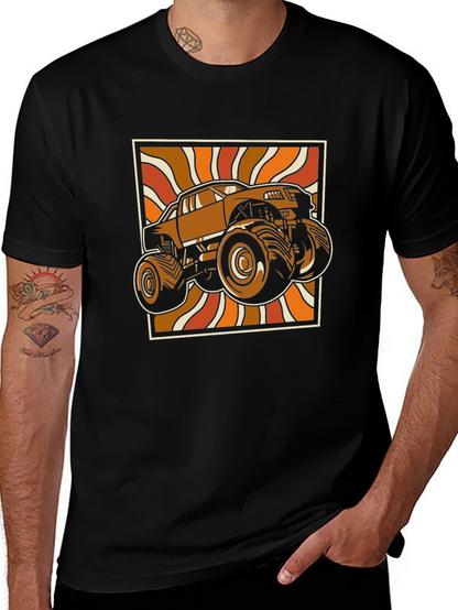 Retro Monster Truck Graphic Tee - Black