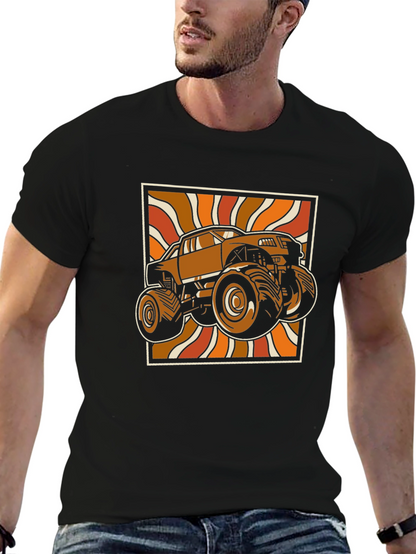 Retro Monster Truck Graphic Tee - Black