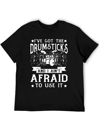 Drumsticks Funny Mens Black T-Shirt