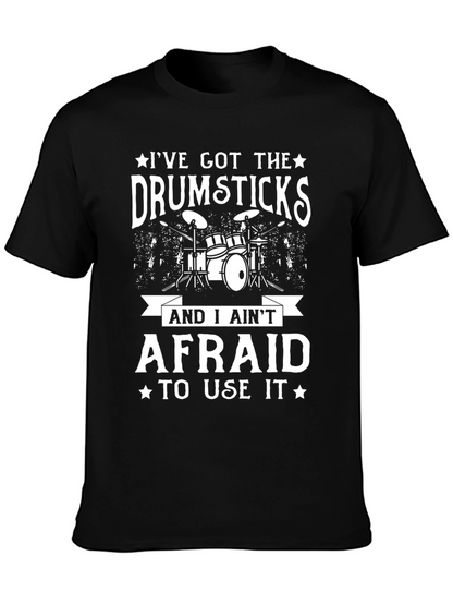 Drumsticks Funny Mens Black T-Shirt