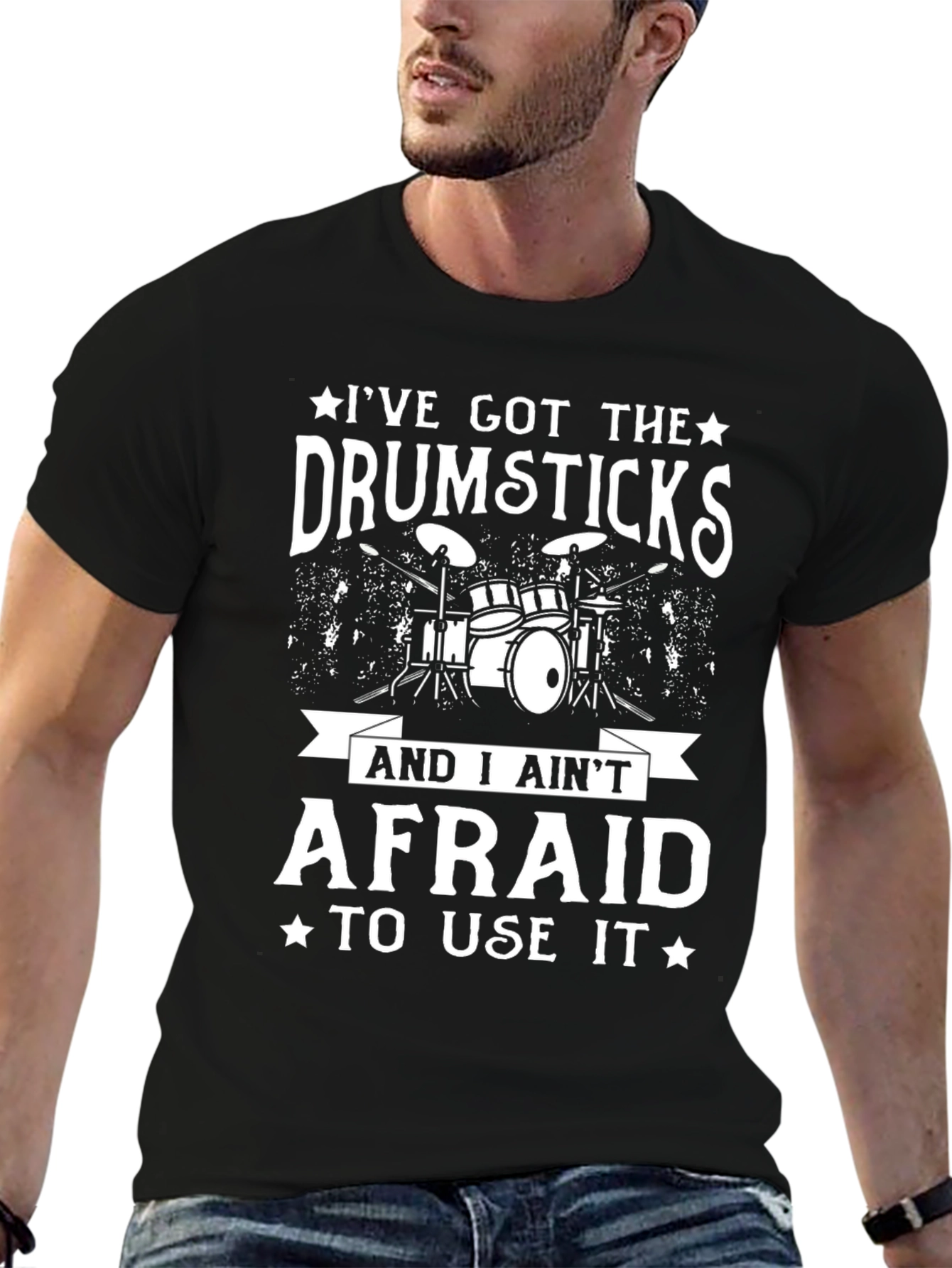 Drumsticks Funny Mens Black T-Shirt