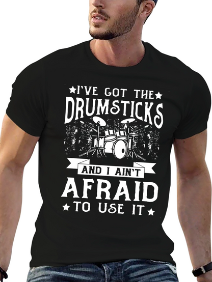 Drumsticks Funny Mens Black T-Shirt
