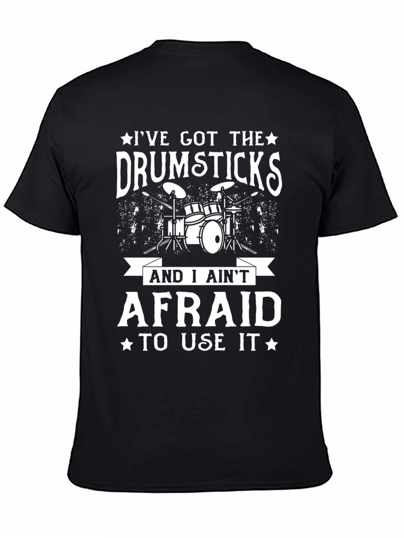 Drumsticks Funny Mens Black T-Shirt