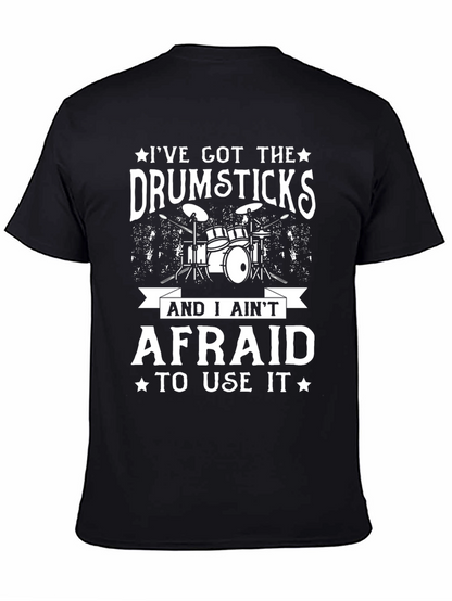 Drumsticks Funny Mens Black T-Shirt