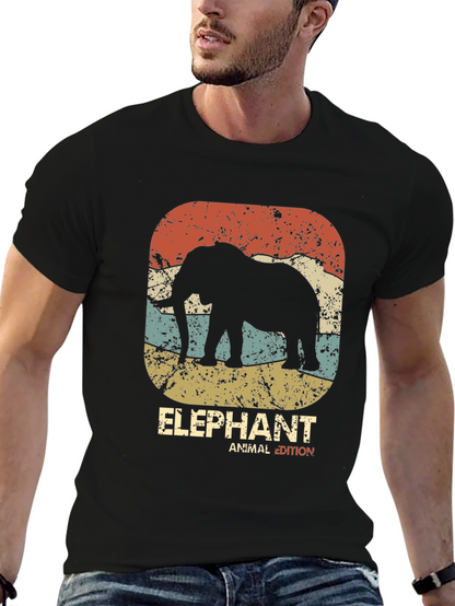 Retro Elephant Graphic Tee - Animal Edition