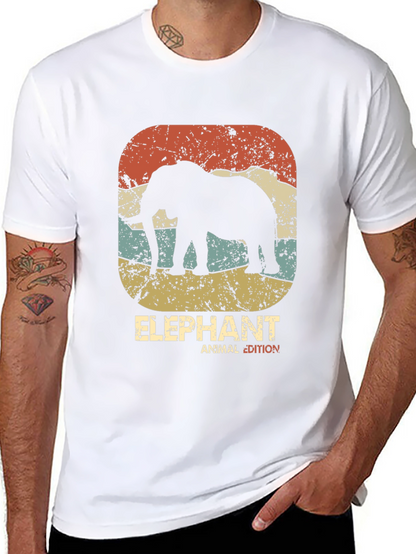 Retro Elephant Graphic Tee - Animal Edition