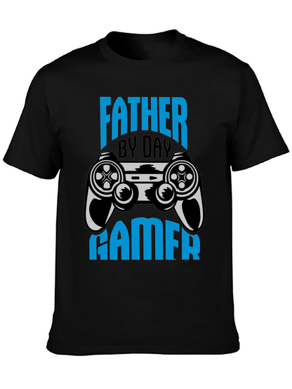 Father By Day Gamer Black T-Shirt