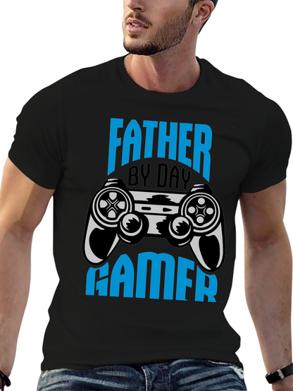 Father By Day Gamer Black T-Shirt
