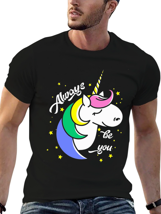 Always Be You Unicorn Graphic Tee - Black