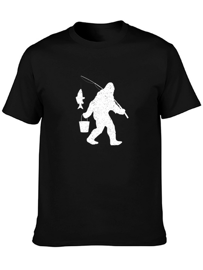 Sasquatch Fishing T-Shirt - Bigfoot Fisherman Tee