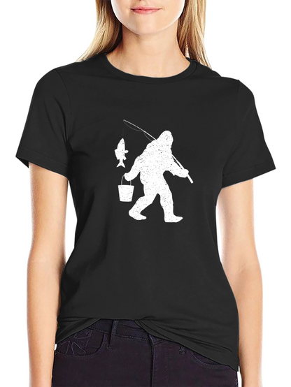 Sasquatch Fishing T-Shirt - Bigfoot Fisherman Tee