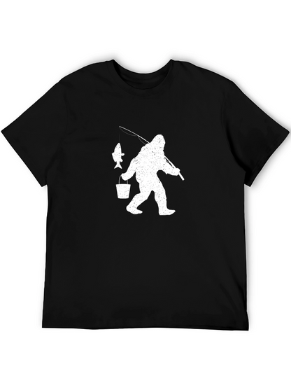 Sasquatch Fishing T-Shirt - Bigfoot Fisherman Tee