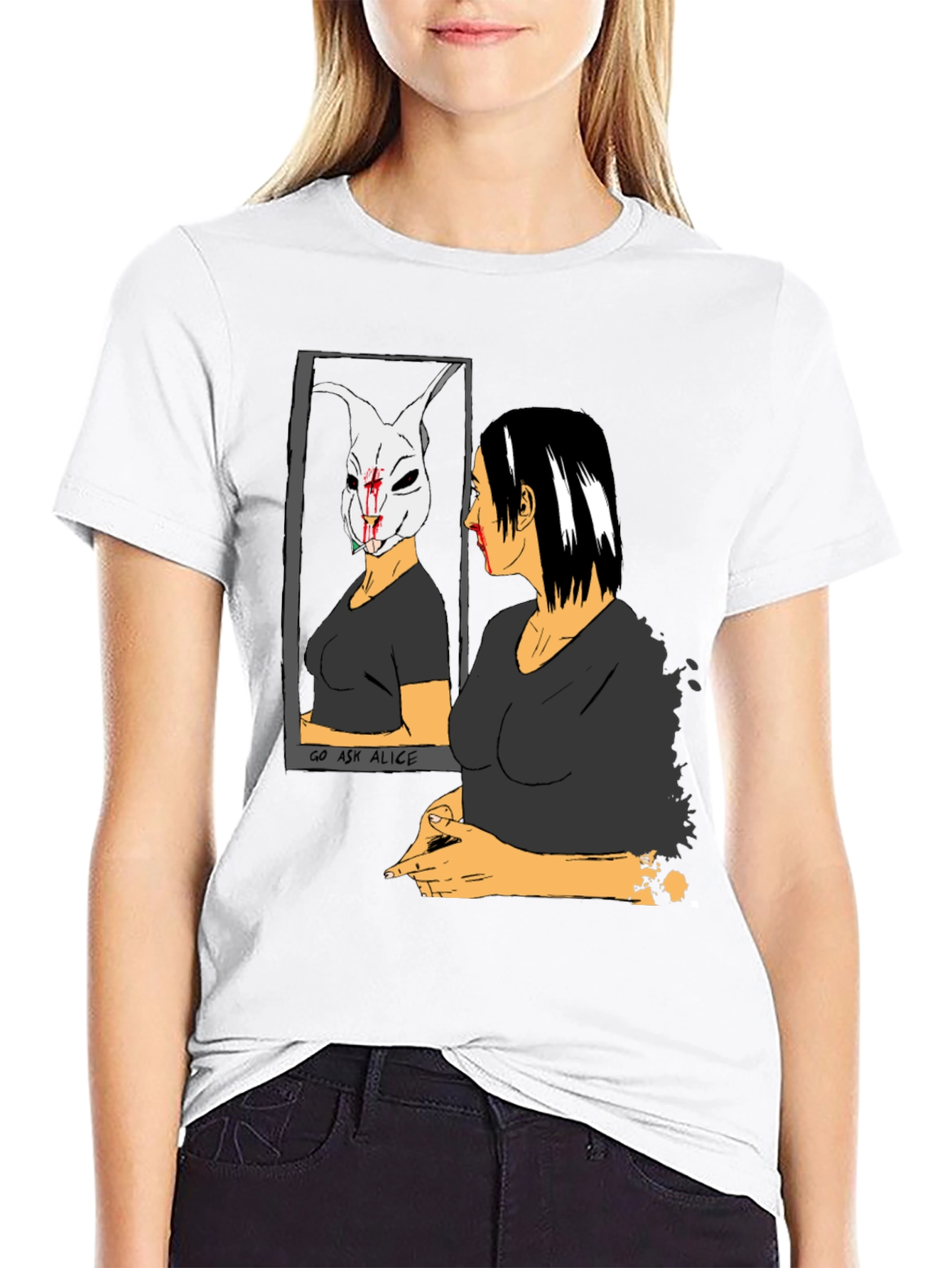 Go Ask Alice Black Graphic T-Shirt