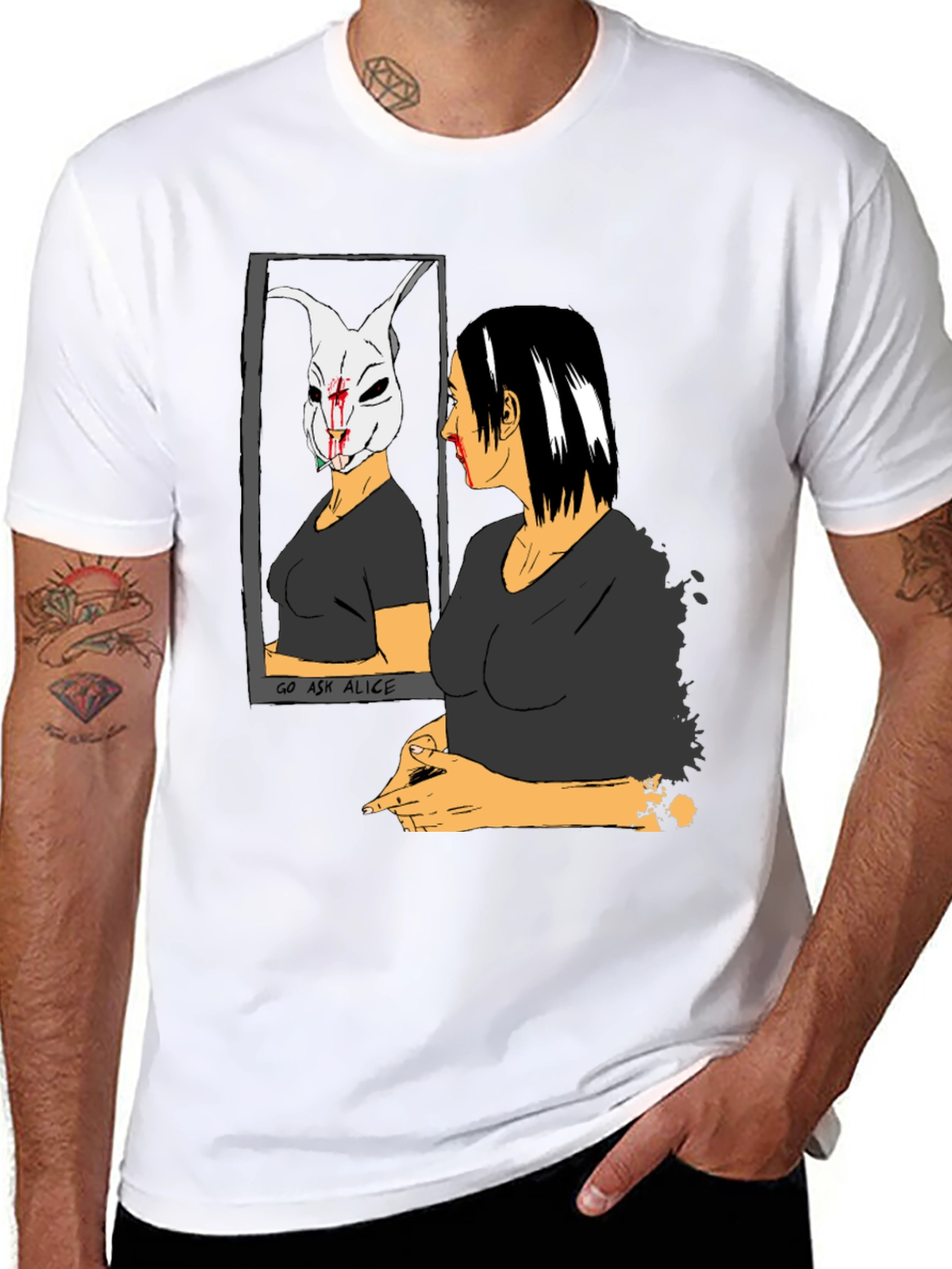 Go Ask Alice Black Graphic T-Shirt