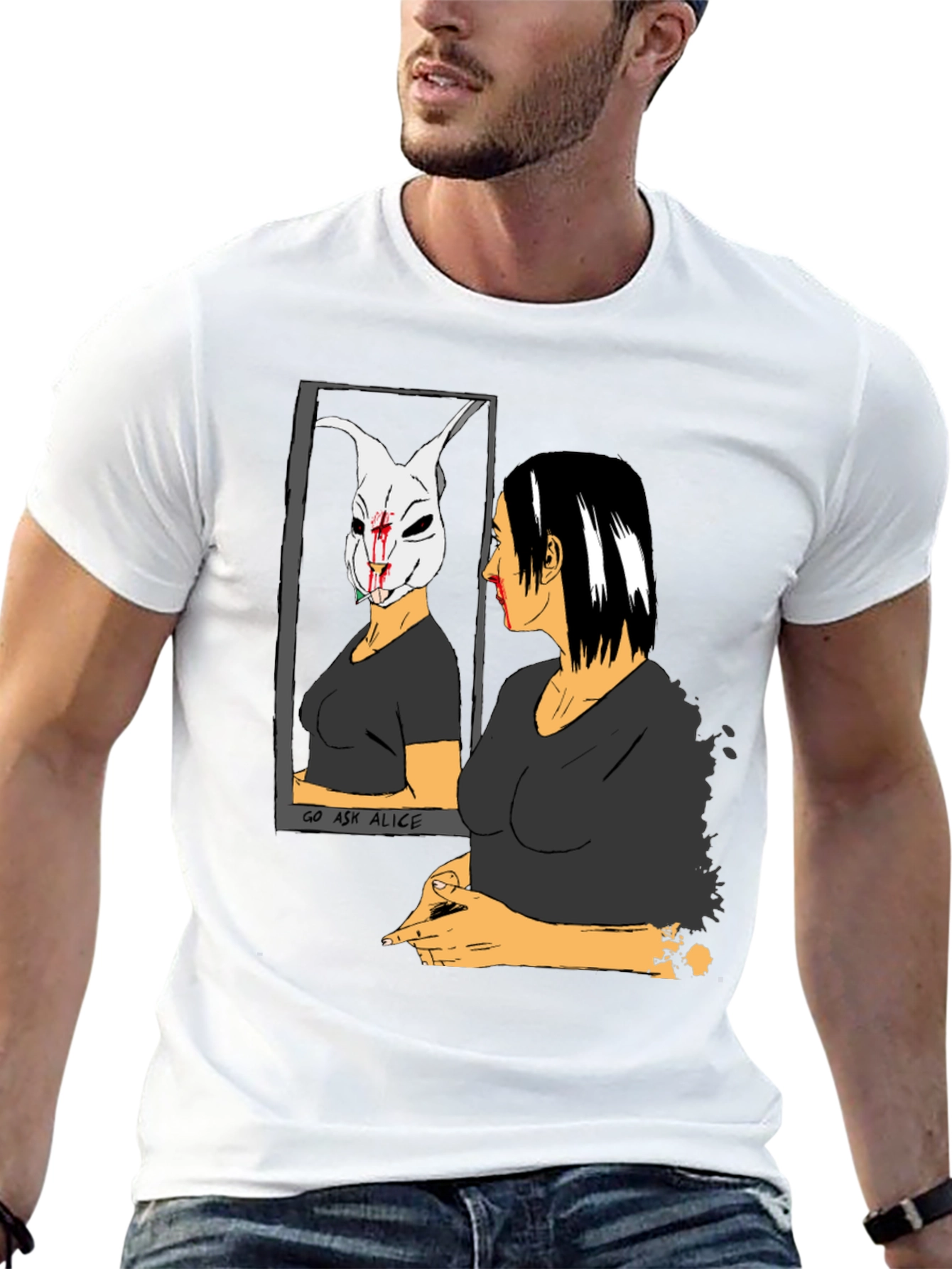 Go Ask Alice Black Graphic T-Shirt