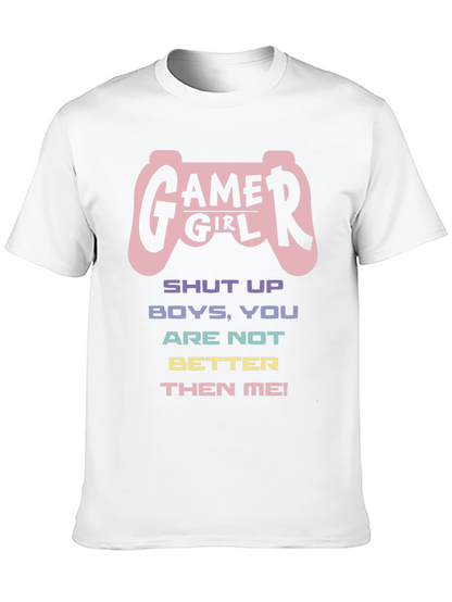 Gamer Girl Graphic T-Shirt - Black Cotton Tee