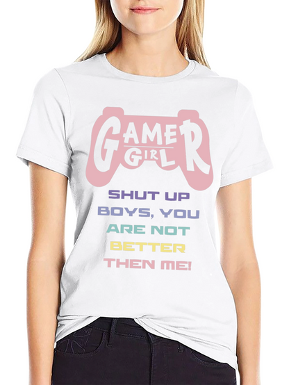 Gamer Girl Graphic T-Shirt - Black Cotton Tee