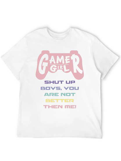 Gamer Girl Graphic T-Shirt - Black Cotton Tee