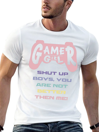 Gamer Girl Graphic T-Shirt - Black Cotton Tee