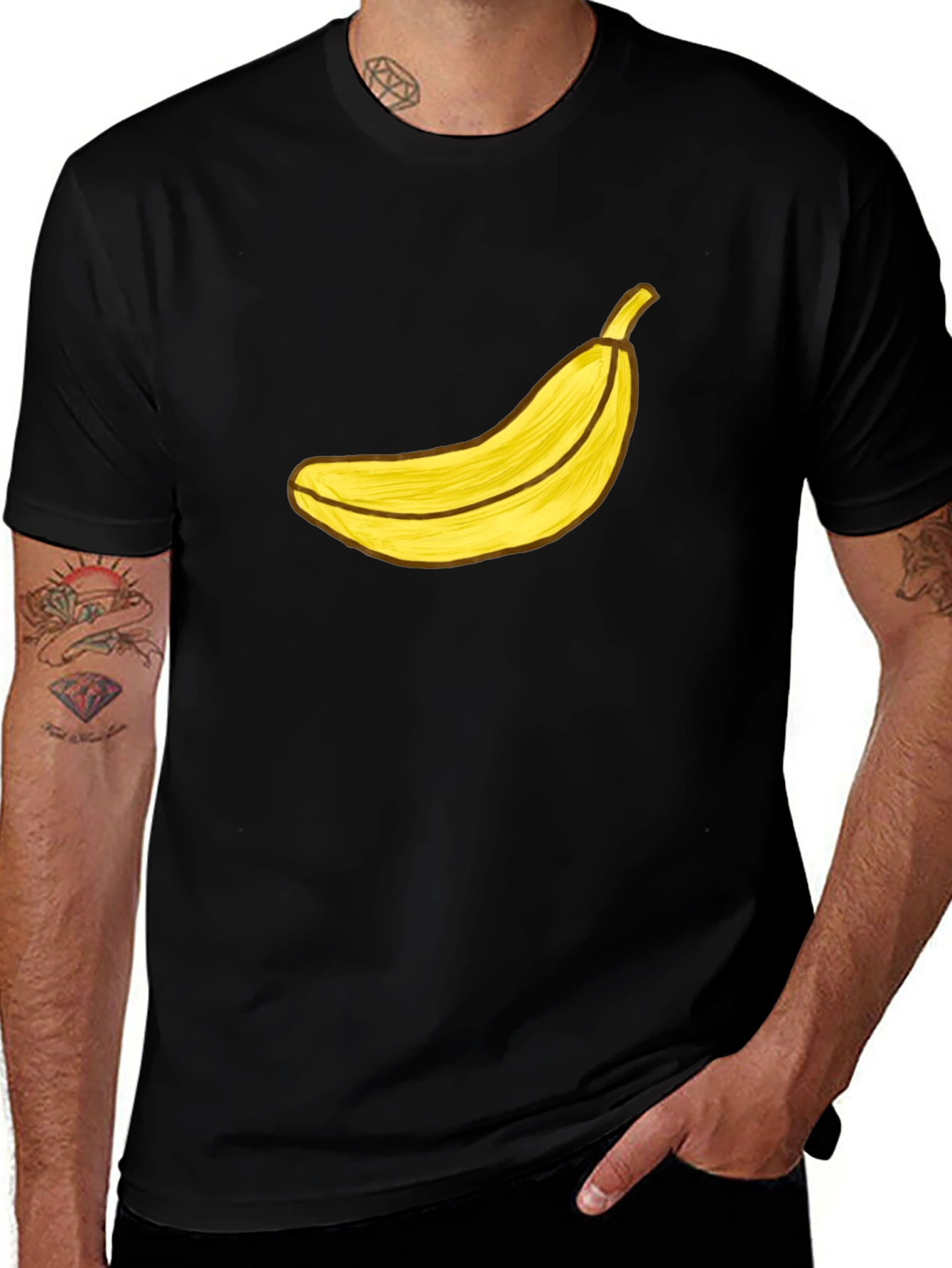 Banana Graphic Black T-Shirt - Funky Fruit Tee