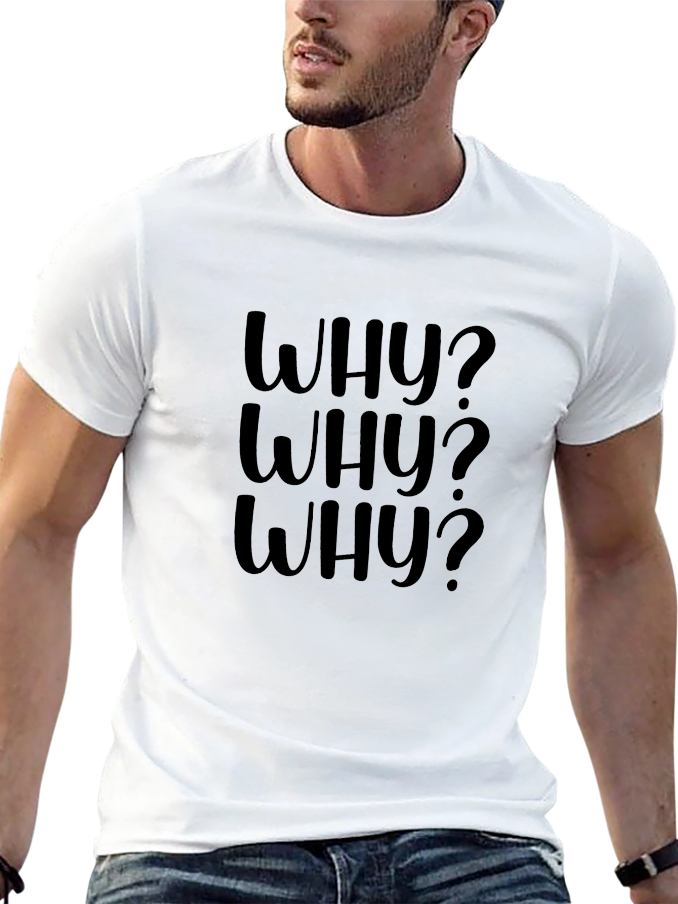 Why? Graphic Print Black T-Shirt