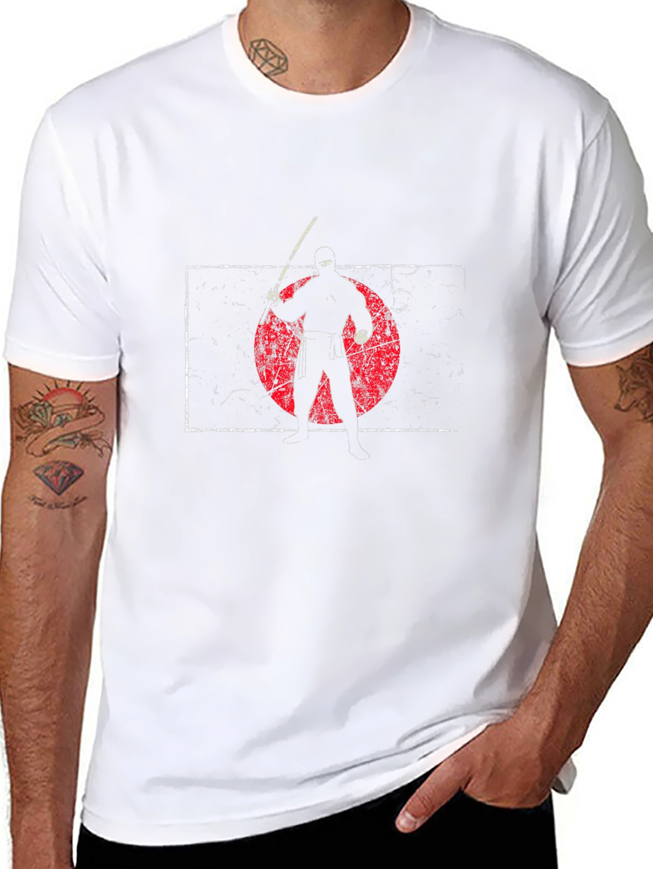 Ninja Warrior Graphic Tee - Black Cotton Blend