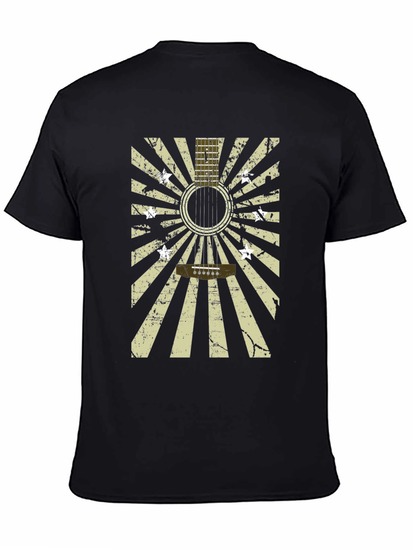 Guitar Burst Graphic T-Shirt - Distressed Design