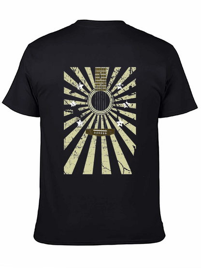 Guitar Burst Graphic T-Shirt - Distressed Design