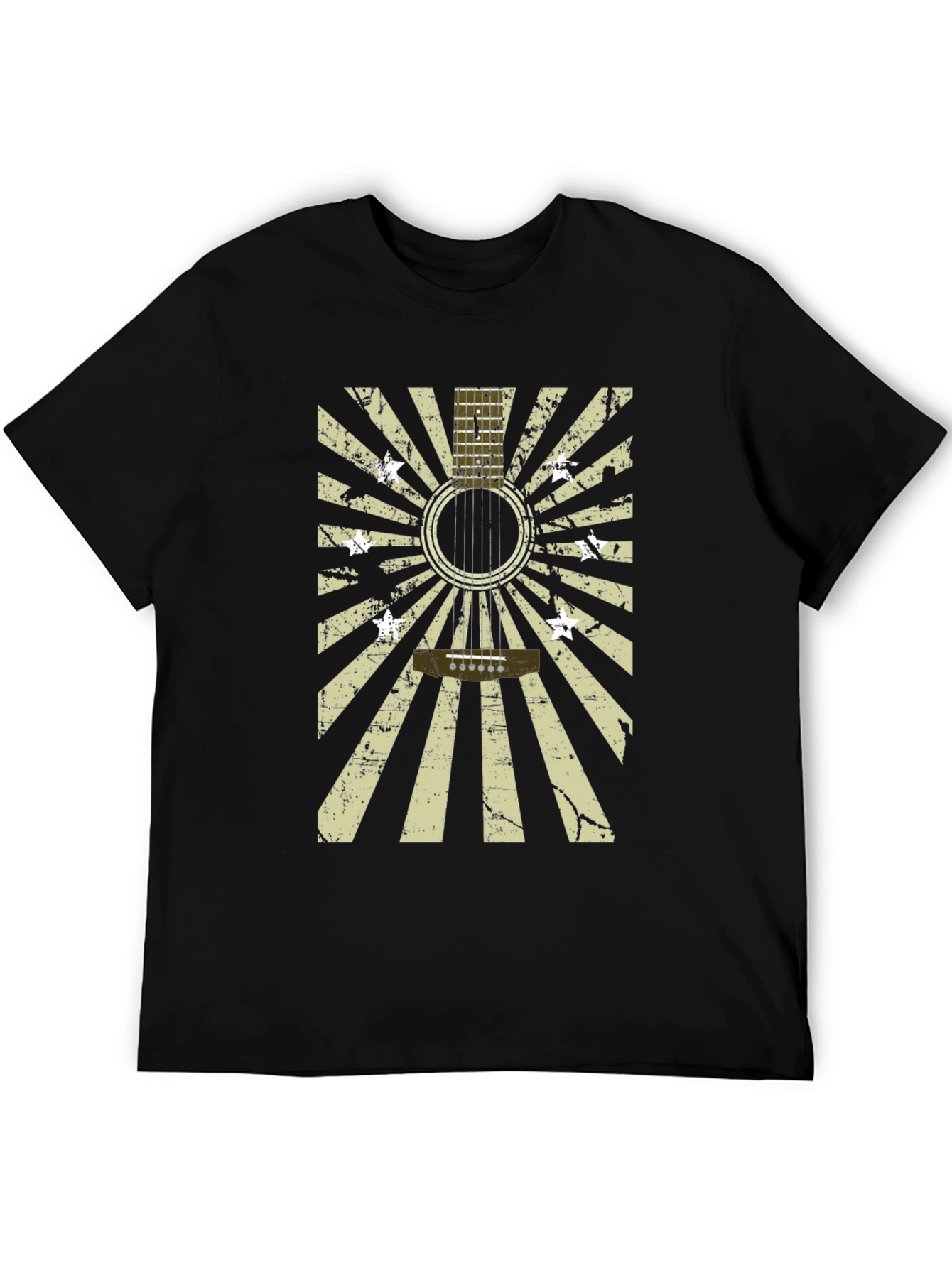 Guitar Burst Graphic T-Shirt - Distressed Design
